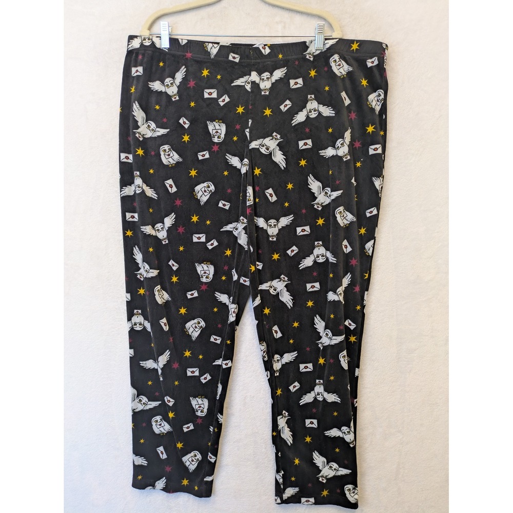Harry Potter Women's Size 2X Black Sleepwear‎ Pants Black Fleece Pajamas